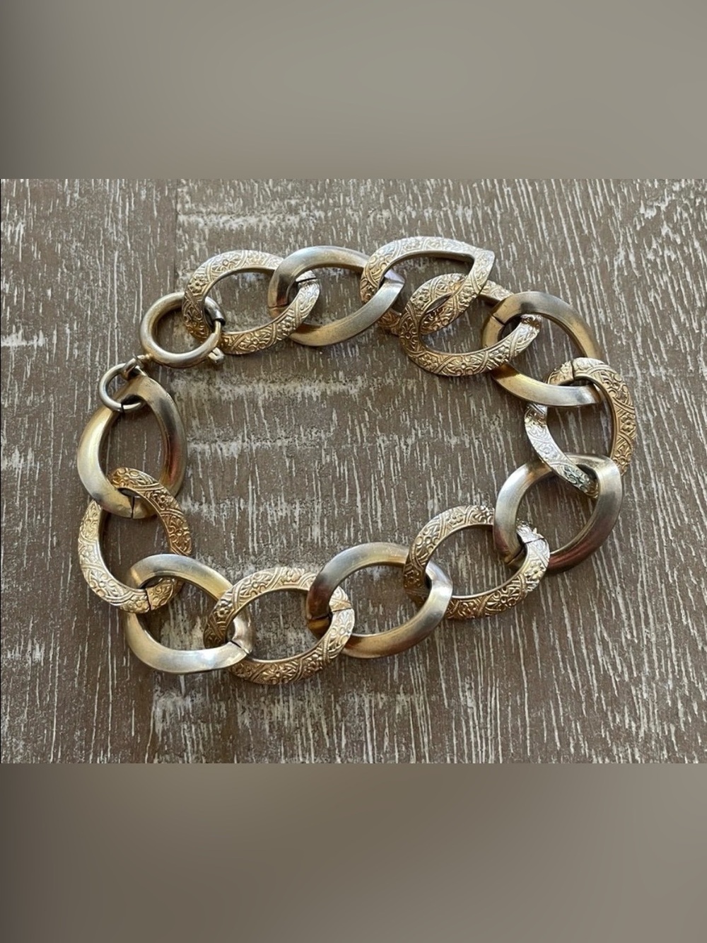 Vintage Sarah Coventry Chunky Gold Tone Chain Link Bracelet